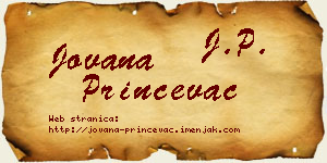 Jovana Prinčevac vizit kartica